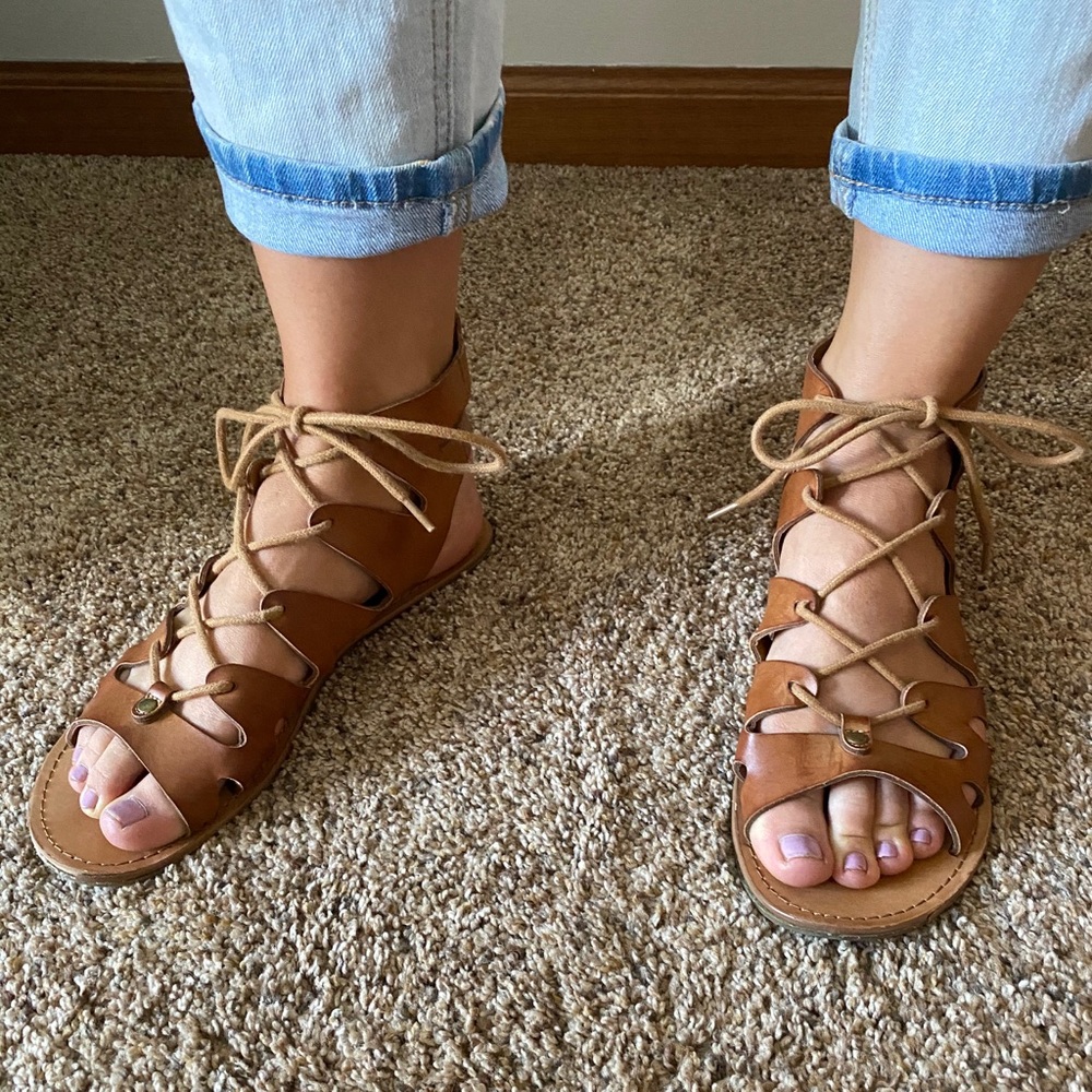 Faux Leather strap sandals